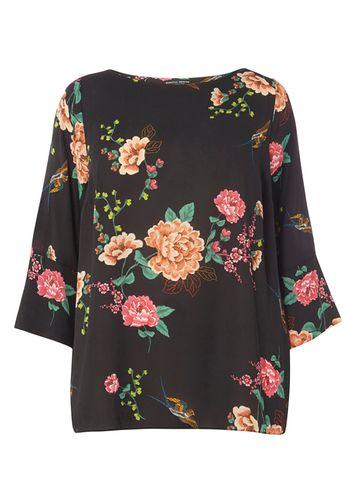 Dorothy Perkins Dp Curve Black Floral Soft Top