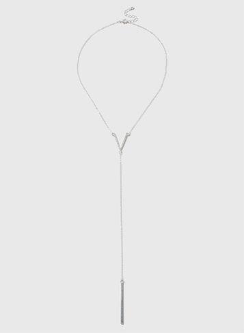 Dorothy Perkins Silver Y Drop Necklace