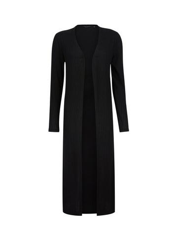 Dorothy Perkins Black Ribbed Longline Cardigan