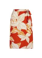 Dorothy Perkins *dp Curve Red Leaf Print Split Side Midi Skirt