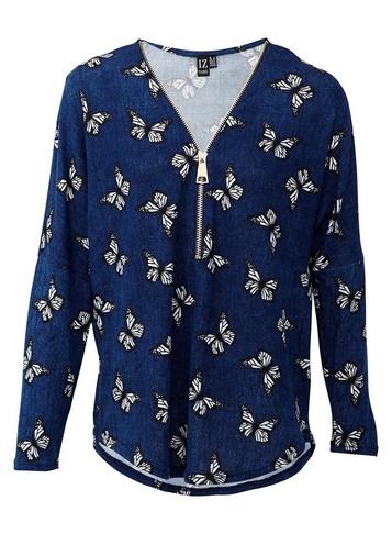 *izabel London Blue Butterfly Print Top