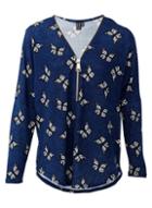 *izabel London Blue Butterfly Print Top