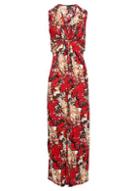 Dorothy Perkins *izabel London Red Floral Ruched Maxi Dress