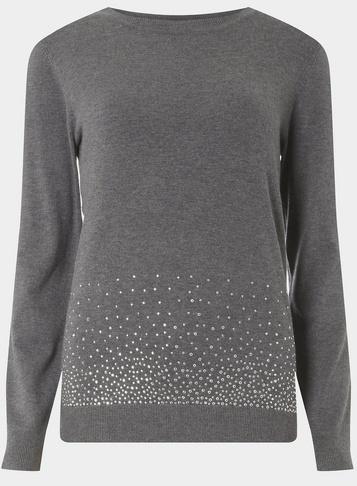 Dorothy Perkins Grey Scattered Gem Jumper