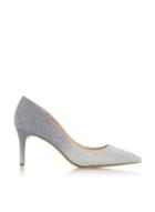 *head Over Heels By Dune Silver Aisla Ladies Mid Heel Shoes