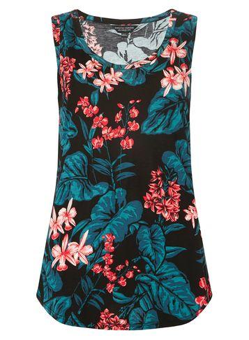Dorothy Perkins Black Tropical Print Vest