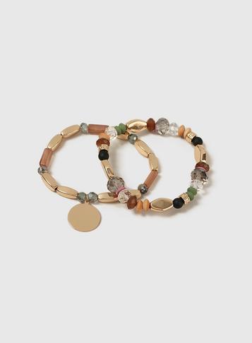 Dorothy Perkins Multi Coloured Mixed Bead Stretch Bracelet