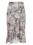 *quiz Blue Abstract Print Wrap Midi Skirt