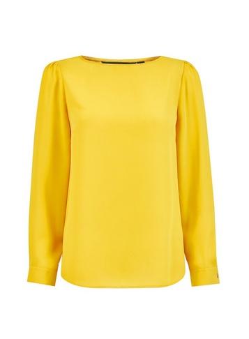 Dorothy Perkins Yellow Button Back Long Sleeve Top