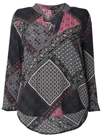 Dorothy Perkins *izabel London Curve Black Patchwork Top