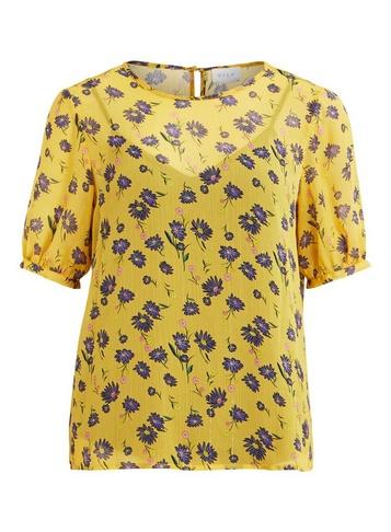 *vila Yellow Floral Print Blouse
