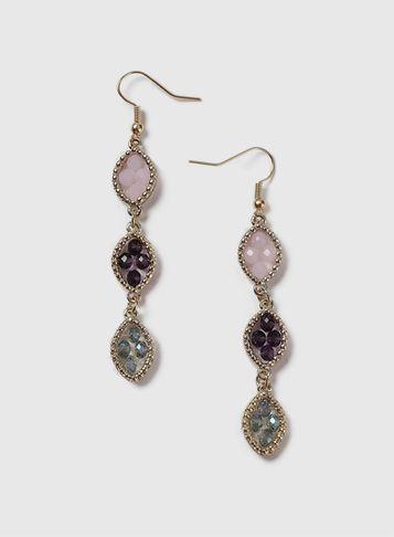 Dorothy Perkins Triple Beaded Teardrop Earring