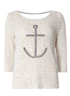 Dorothy Perkins *only Grey 3/4 Sleeve Anchor Sweat Top