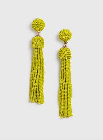 Dorothy Perkins Lime Seedbead Tassel Earrings