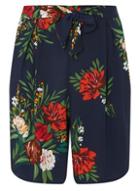 Dorothy Perkins *tall Navy Floral Print Shorts