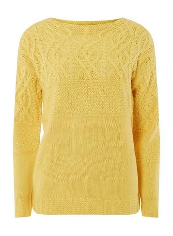 Dorothy Perkins Ochre Cable Yoke Detail Jumper