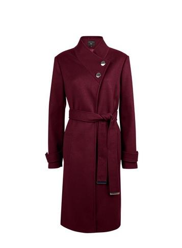 Dorothy Perkins Burgundy Button Wrap Coat