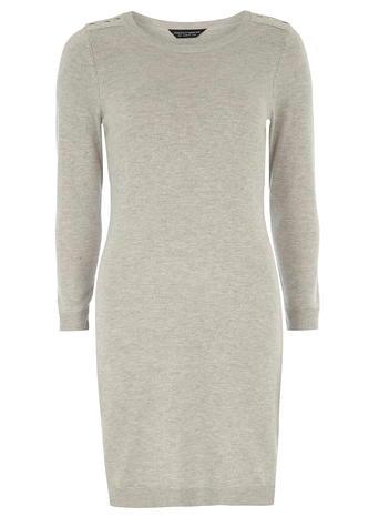 Dorothy Perkins Grey Button Shoulder Tunic