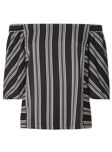 Dorothy Perkins Black And White Stripe Bardot Top