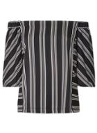 Dorothy Perkins Black And White Stripe Bardot Top