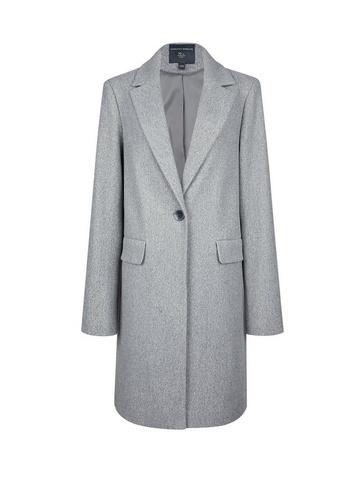 Dorothy Perkins *tall Grey Minimal Lined Crombie Coat