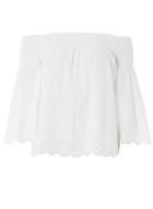 Dorothy Perkins Ivory Broderie Shirred Bardot Top