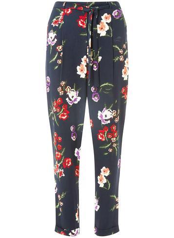 Dorothy Perkins Navy Tapered Floral Print Joggers