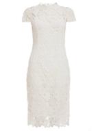 *quiz White Crochet Sleeve Bodycon Dress