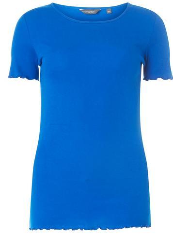 Dorothy Perkins *tall Cobalt Lettuce Edge T-shirt
