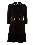 Dorothy Perkins Black Piped Collar Fit And Flare Dress