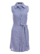*quiz Blue Cotton Button Front Dress