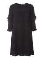 Dorothy Perkins *tall Black Ruffle Shift Dress