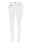 Dorothy Perkins White Rose Gold Zip 'bailey' Jeans