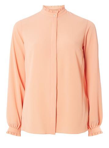 Dorothy Perkins Coral Frill Neck Shirt