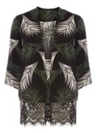 Dorothy Perkins Black Palm Leaf Print Lace Cover Up