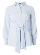 Dorothy Perkins Blue Striped Tie Waist Shirt