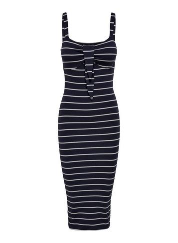 *only Navy Stripe Print Tie Dress