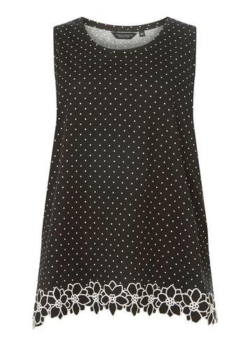 Dorothy Perkins *dp Curve Black Spotted Daisy Trim Vest