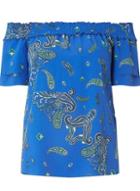 Dorothy Perkins Cobalt Paisley Print Bardot Top