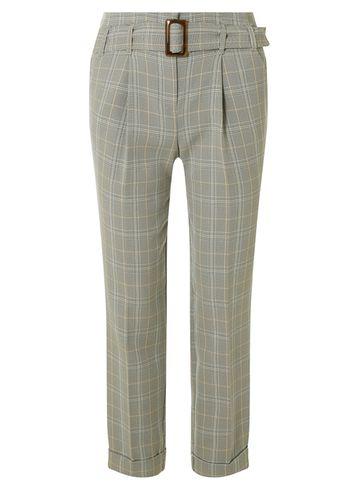 Dorothy Perkins Grey Checked Tapered Trousers