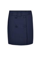 Dorothy Perkins *navy Self Button Detail Mini Skirt