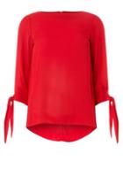 Dorothy Perkins Red Tied Sleeve Blouse
