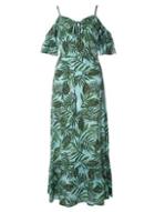 Dorothy Perkins Blue Leaf Print Maxi Dress