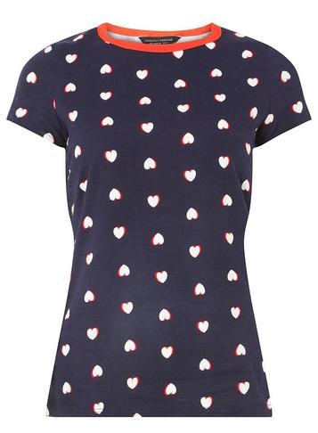 Dorothy Perkins Navy Heart Print T-shirt