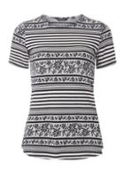 Dorothy Perkins Black And White Textured Print T-shirt