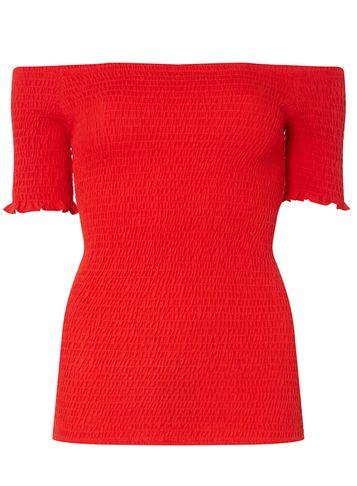 Dorothy Perkins Red Shirred Bardot Top
