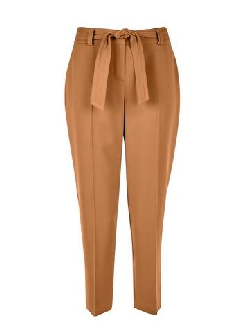Dorothy Perkins Petite Camel Tie Waist Trousers