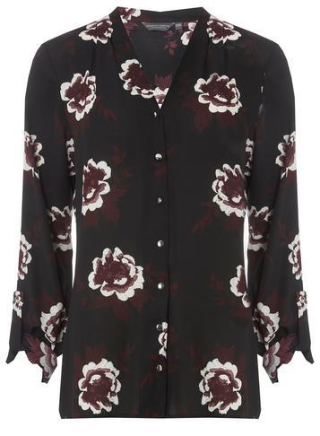 Dorothy Perkins *tall Floral Roll Sleeve Shirt