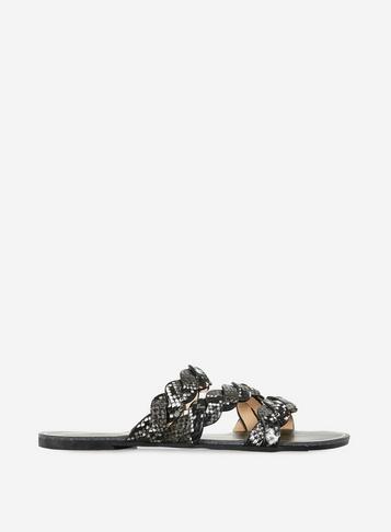Dorothy Perkins Black Flora Snake Design Sandals