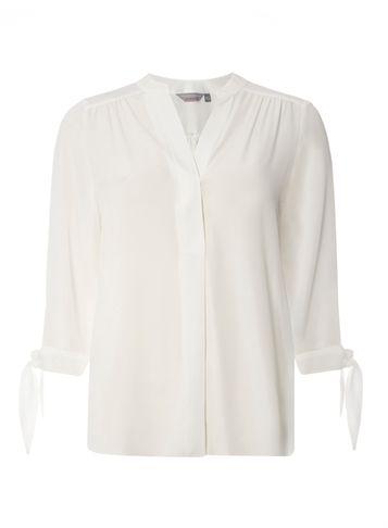 Dorothy Perkins Petite Ivory Tie Sleeve Shirt